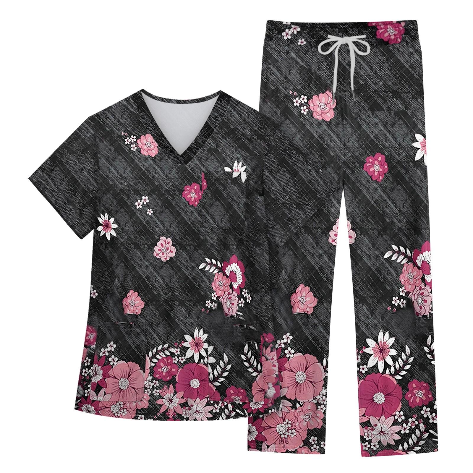 Женский рабочий топ с короткими рукавами и v-образным вырезом с животным принтом, нагрудный карман, рабочий топ, брюки с эластичной резинкой на талии, рабочий комплект из двух предметов S
Женский рабочий топ с короткими рукавами и v-образным вырезом с животным принтом, нагрудный карман, рабочий топ, брюки с эластичной резинкой на талии, рабочий комплект из двух предметов S