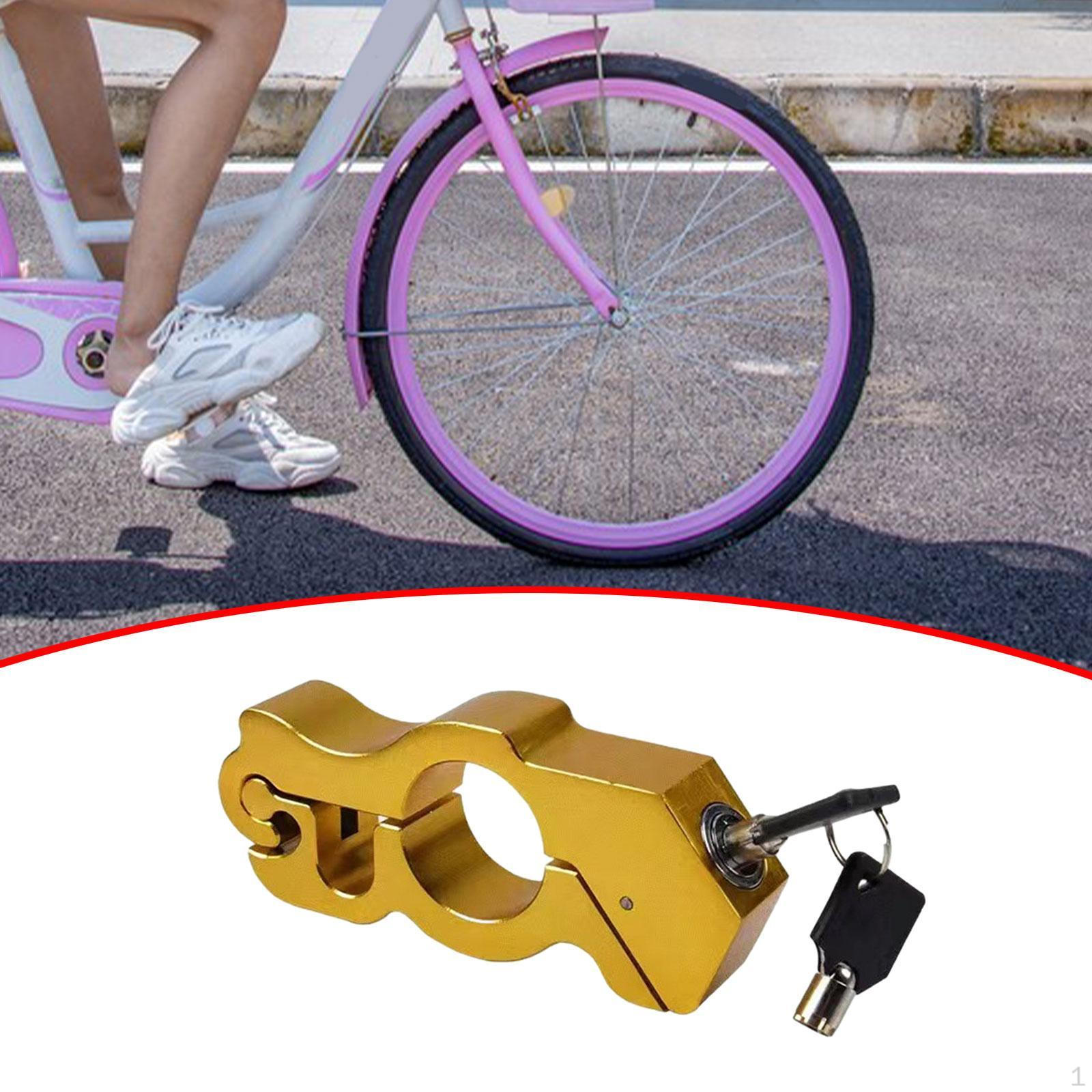 Замок на руль из алюминиевого сплава для мотоциклов и скутеров с механизмом дроссельной заслонки золотой