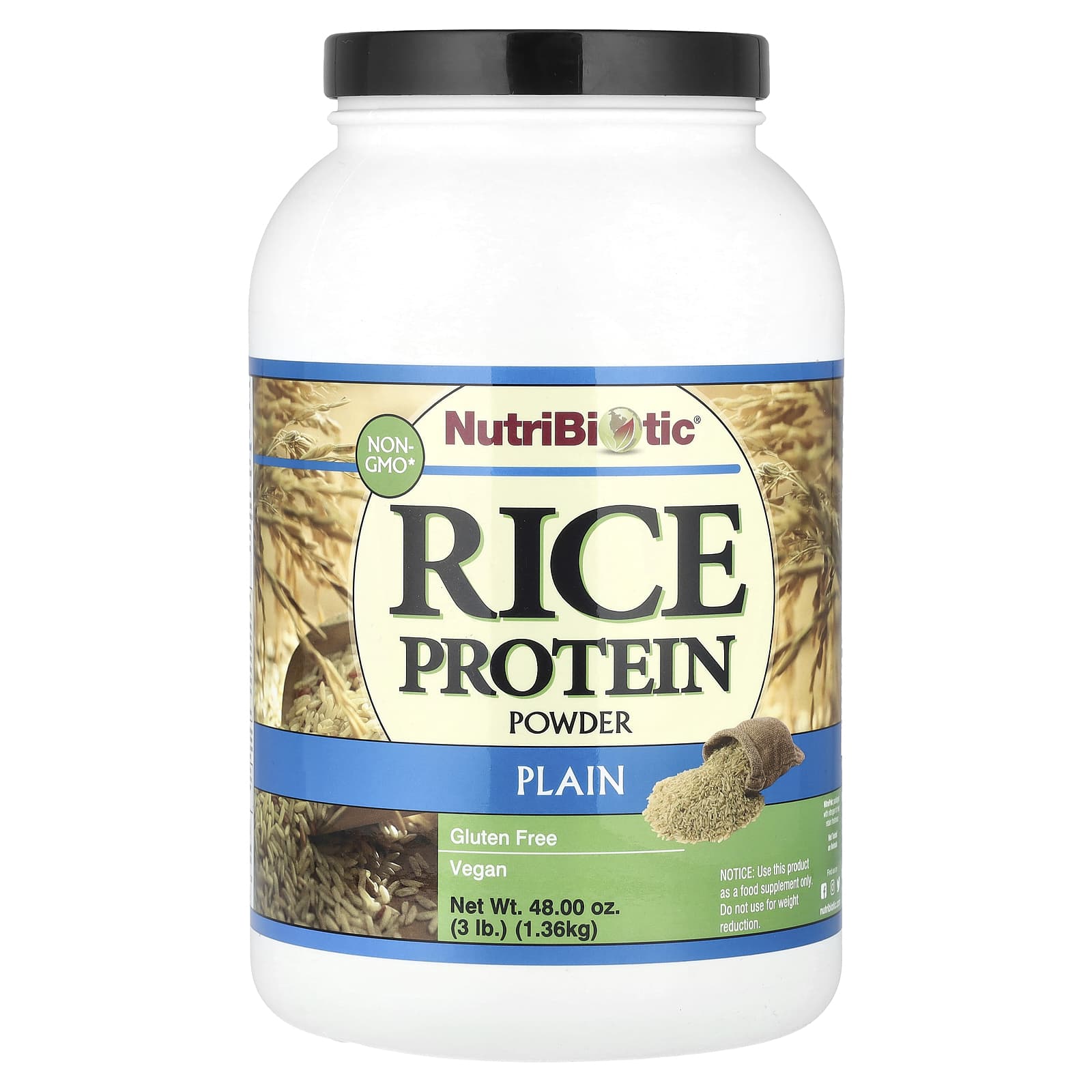 NutriBiotic, Raw, Rice Protein, Plain, 3 lbs (1.36 kg)
NutriBiotic, Raw, Rice Protein, Plain, 3 lbs (1.36 kg)