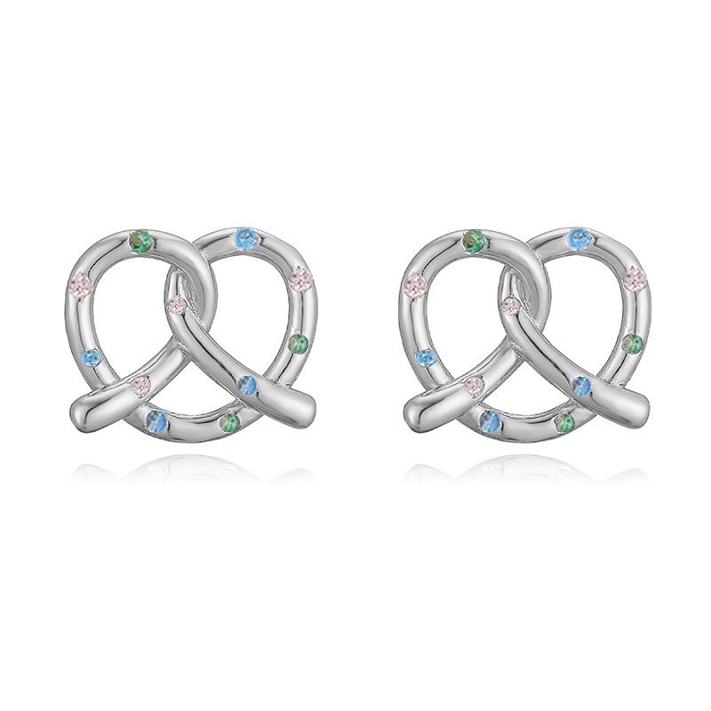 HECHENG,Brass with Mixed Colour CZ Stones Alkaline Knot Delicate and Simple Women s Earrings 1 Pair Other
HECHENG,Brass with Mixed Colour CZ Stones Alkaline Knot Delicate and Simple Women s Earrings 1 Pair Other