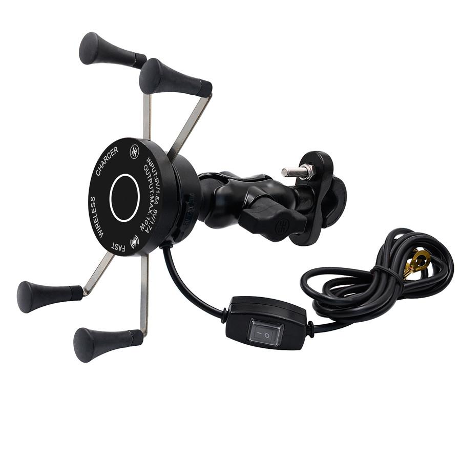New version of motorcycle aluminumalloy wired + wireless fast charging mobile phone holder waterproof QC3.0 fast charging with power off switch
New version of motorcycle aluminumalloy wired + wireless fast charging mobile phone holder waterproof QC3.0 fast charging with power off switch