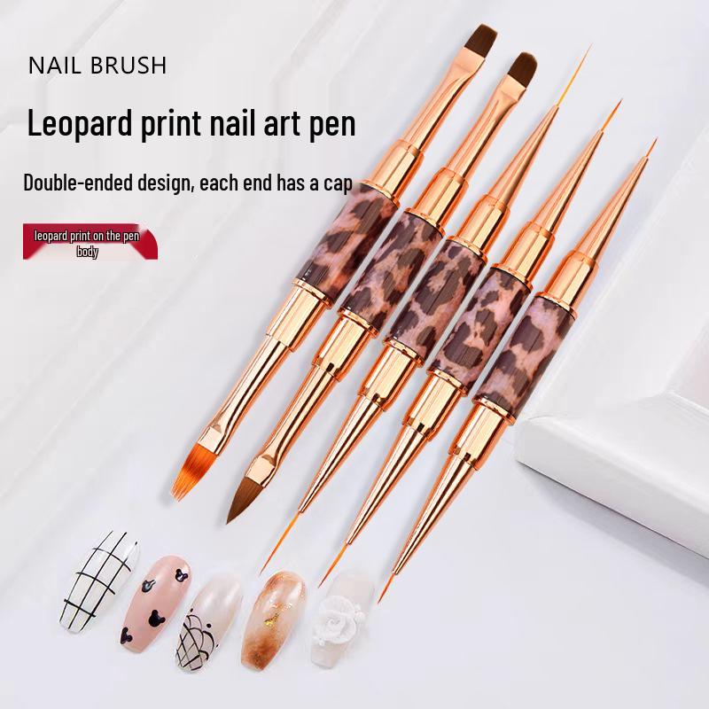 Leopard Print 5-Piece Double-Ended Nail Art Brush Set for Carving and Gel Polish Ombre Gradient Effects
Leopard Print 5-Piece Double-Ended Nail Art Brush Set for Carving and Gel Polish Ombre Gradient Effects