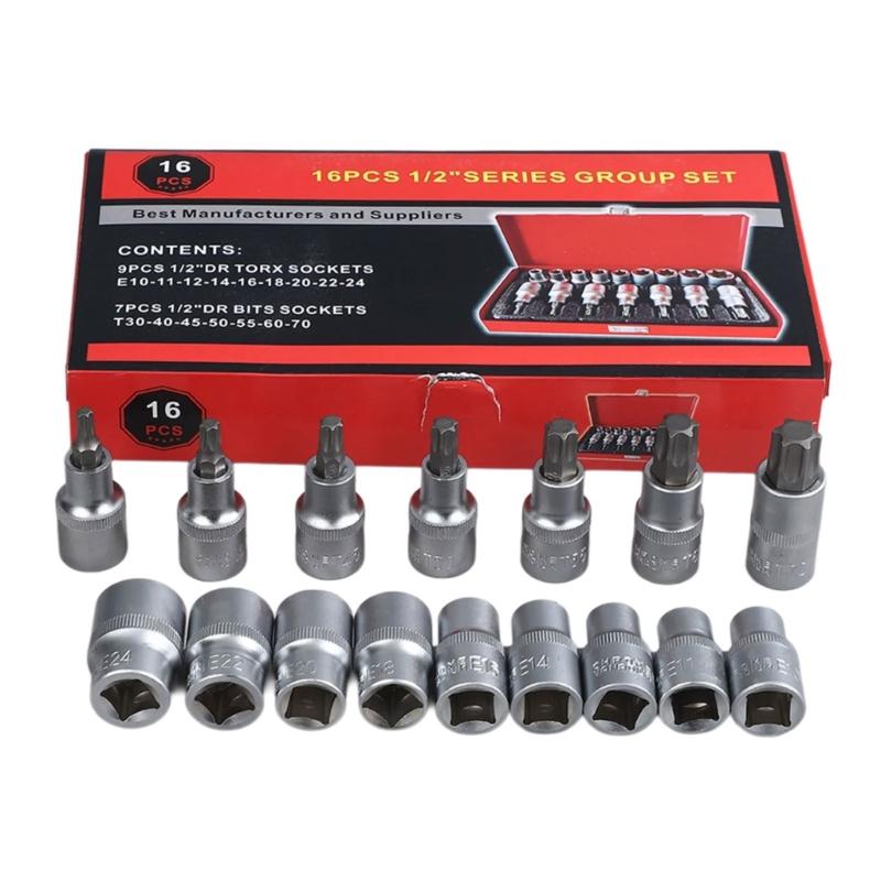 Socket Set, 16Pcs 1/2Inch Wrench Set, Ratchet Wrenches Set with Storage Case for Automotive Repair & Home Use 1
Socket Set, 16Pcs 1/2Inch Wrench Set, Ratchet Wrenches Set with Storage Case for Automotive Repair & Home Use 1