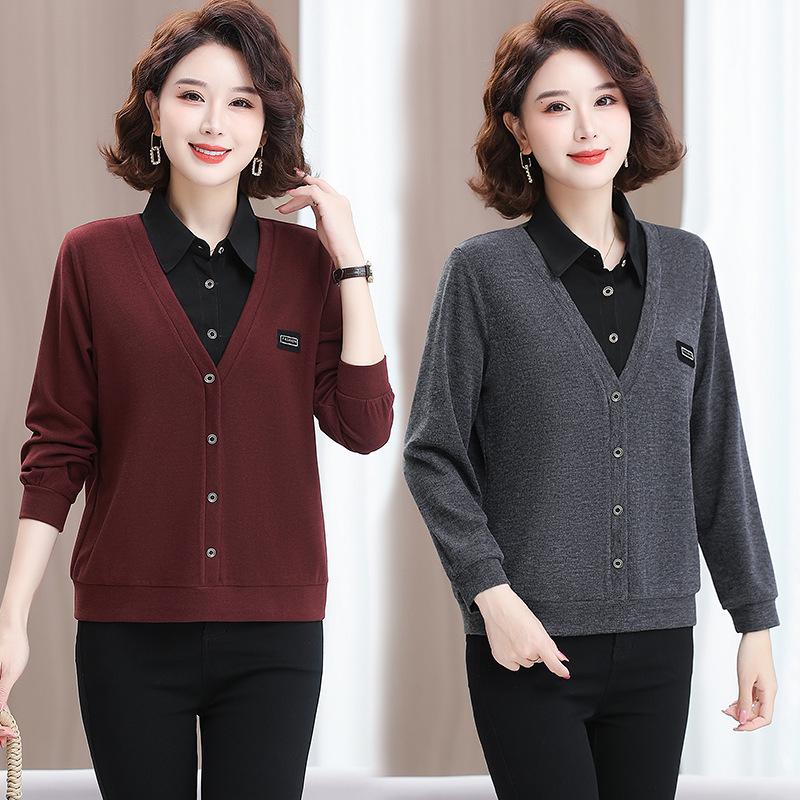 2025 Spring/Fall Two-Piece Collar Long Sleeve Top for Middle-Aged and Elderly Women XXL for 105-120 jin
2025 Spring/Fall Two-Piece Collar Long Sleeve Top for Middle-Aged and Elderly Women XXL for 105-120 jin