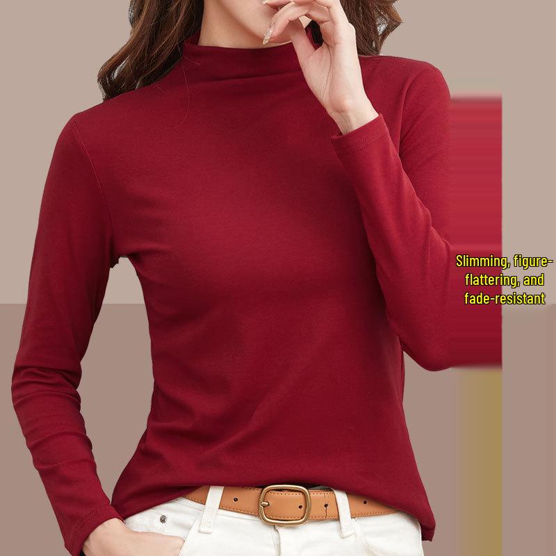 Женская приталенная футболка с высоким воротом и длинным рукавом - издание Осень 2024 3XL вино красного
Женская приталенная футболка с высоким воротом и длинным рукавом - издание Осень 2024 3XL вино красного