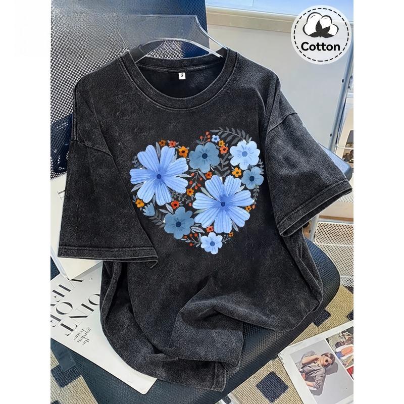 Summer New Retro Washed Cotton Distressed Short Sleeve Men s T-Shirt,Heart-Shaped Blue Floral Print,Loose Round Neck,Comfortable,Stylish S чёрный
Summer New Retro Washed Cotton Distressed Short Sleeve Men s T-Shirt,Heart-Shaped Blue Floral Print,Loose Round Neck,Comfortable,Stylish S чёрный