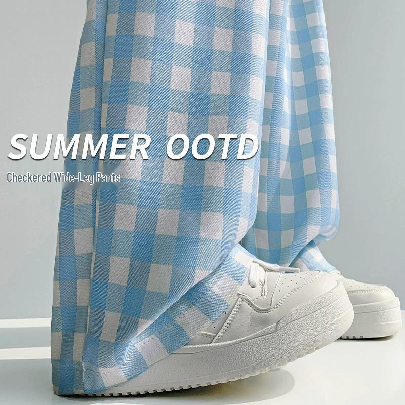 Women s Fresh Blue & White Plaid Summer Pants - Petite, Loose-Fit, Straight-Leg, Wide-Leg, Lazy Style 2XL (126-145 jin)
Women s Fresh Blue & White Plaid Summer Pants - Petite, Loose-Fit, Straight-Leg, Wide-Leg, Lazy Style 2XL (126-145 jin)