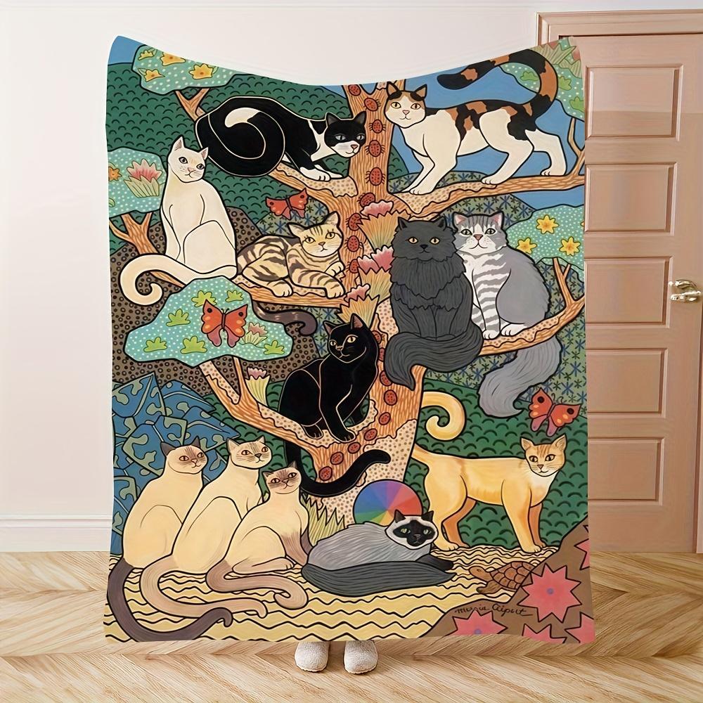 Cartoon Cats & Vibrant Tree Flannel printed blanket suitable for all seasons suitable for living room office sofa and travel 75x90cm
Cartoon Cats & Vibrant Tree Flannel printed blanket suitable for all seasons suitable for living room office sofa and travel 75x90cm