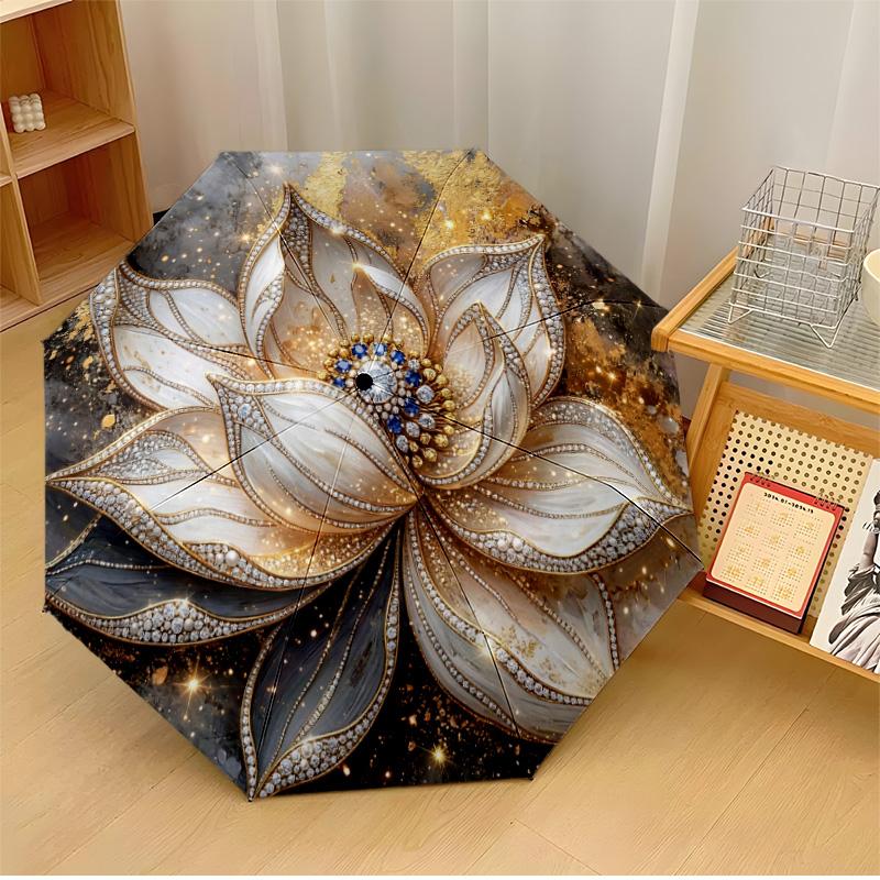 Iridescent Rose with Stars Theme Automatic Umbrella Compact 8-Rib Design Sturdy Construction Durable Umbrella Stylish Accessory
Iridescent Rose with Stars Theme Automatic Umbrella Compact 8-Rib Design Sturdy Construction Durable Umbrella Stylish Accessory