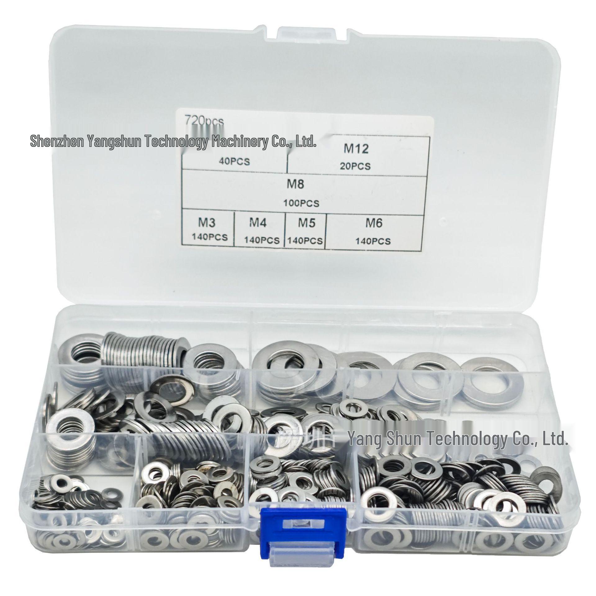 720-Piece Stainless Steel Washer Set: M3-M12 Flat & Spring Washers M3-M12 Combination Set
720-Piece Stainless Steel Washer Set: M3-M12 Flat & Spring Washers M3-M12 Combination Set