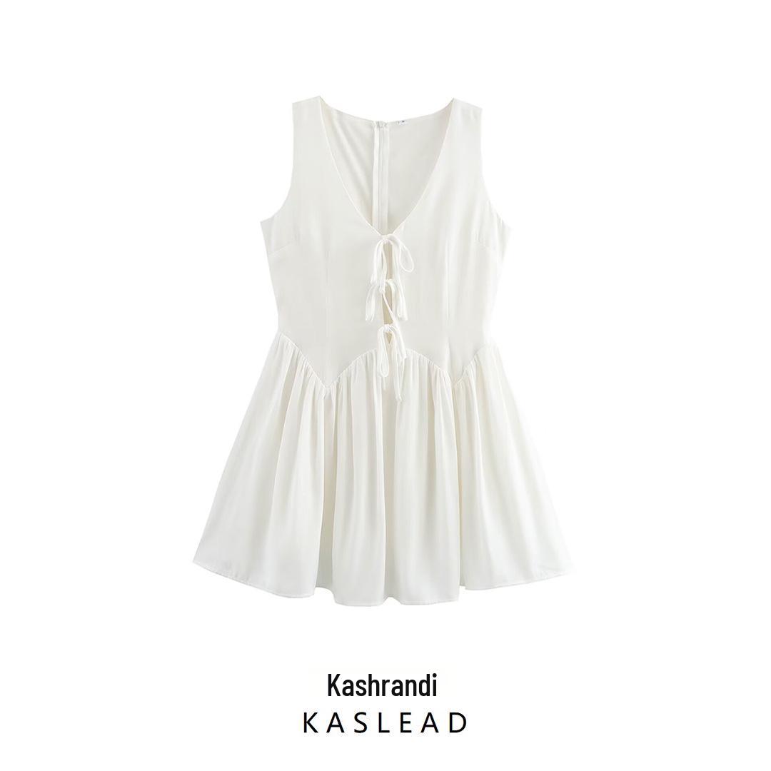 2025 Spring Women s Sleeveless Tie-Waist Dress - European & American Style Fashion with Lining L білий
2025 Spring Women s Sleeveless Tie-Waist Dress - European & American Style Fashion with Lining L білий
