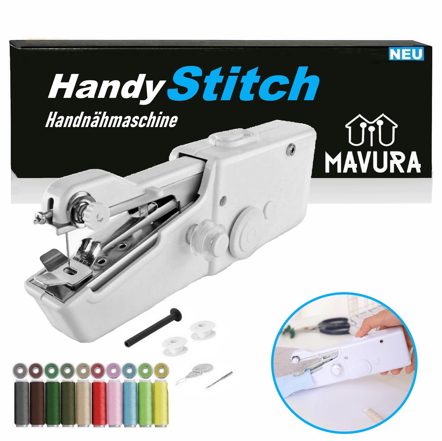 HandyStitch Mini Hand Reise Nähmaschine Handnähmaschine elektrisch Set m. Garne
HandyStitch Mini Hand Reise Nähmaschine Handnähmaschine elektrisch Set m. Garne