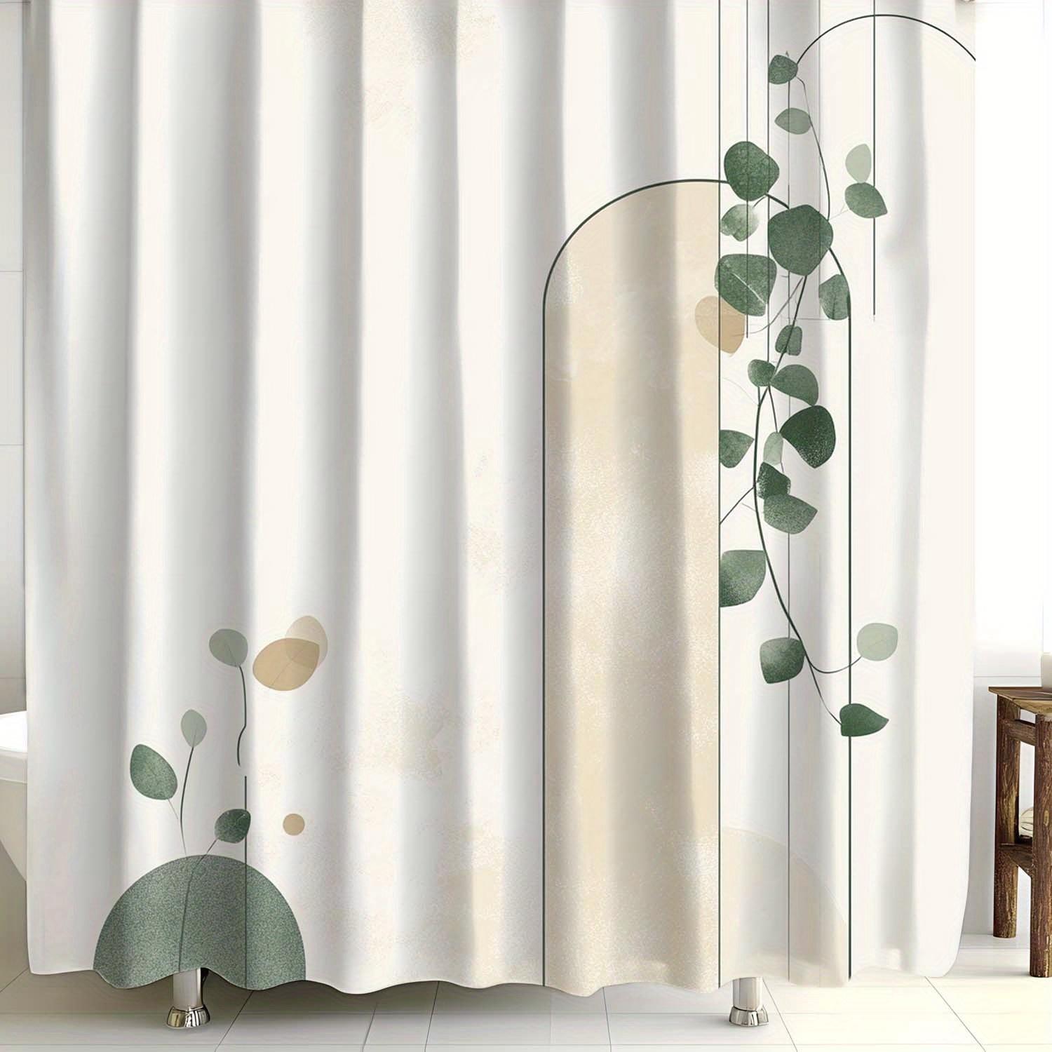 Minimalist Green Plant Line Print Shower Curtain, Window With 12 Hooks Curtain For Windows W60H190(CM)-1 Pcs
Minimalist Green Plant Line Print Shower Curtain, Window With 12 Hooks Curtain For Windows W60H190(CM)-1 Pcs