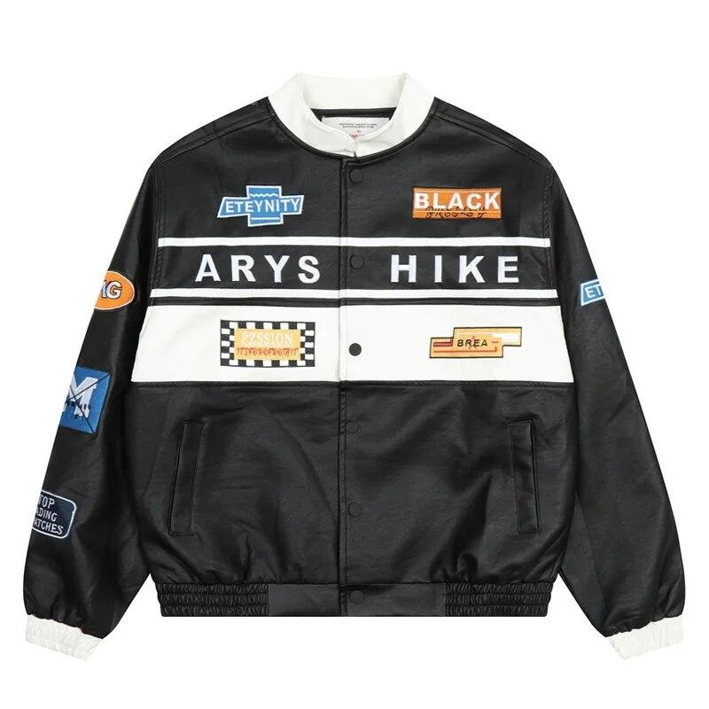 Contrast Color Embroidered PU Leather Jacket Mens Letter Printing Casual Loose Motorcycle Top Couple Standing Collar Single Coat
Contrast Color Embroidered PU Leather Jacket Mens Letter Printing Casual Loose Motorcycle Top Couple Standing Collar Single Coat
