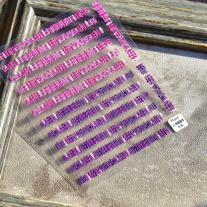 Elegance Woolen Plaid Tomoni Hot Nail Stickers Pink purple plaid 1021((Relief))
Elegance Woolen Plaid Tomoni Hot Nail Stickers Pink purple plaid 1021((Relief))