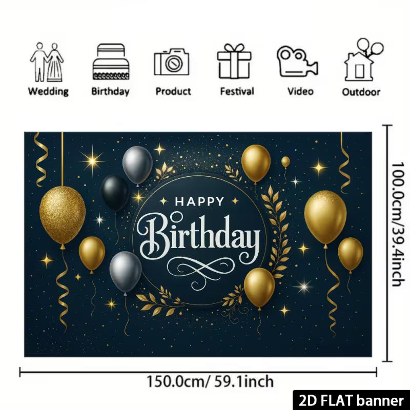 2D Gold Silver Balloon Happy Birthday Background for Men & Women Party 47.2x31.5inch/120*80cm
2D Gold Silver Balloon Happy Birthday Background for Men & Women Party 47.2x31.5inch/120*80cm