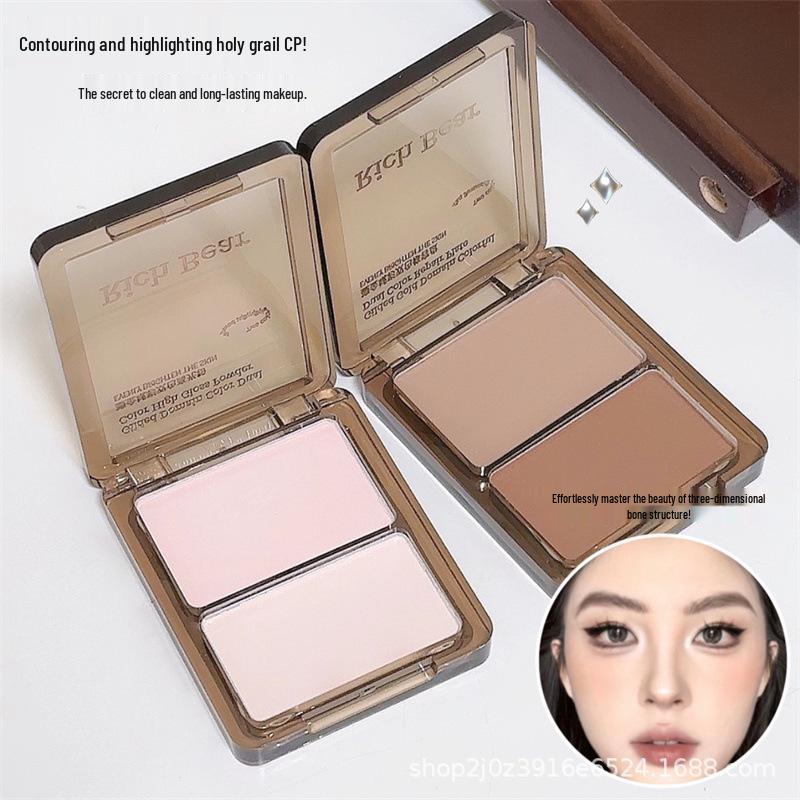 Rich Bear Two-Tone Matte Highlight & Contour Palette - Watery Powder Cake for Mid-Face, Eye, Nose & Side Shadows, Sweatproof 02# Peach Blush
Rich Bear Two-Tone Matte Highlight & Contour Palette - Watery Powder Cake for Mid-Face, Eye, Nose & Side Shadows, Sweatproof 02# Peach Blush