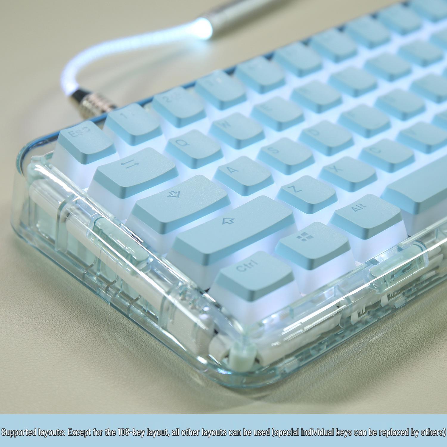 Waterproof PBT RGB Pudding Keycaps for 61/68/87/98/100/108 Mechanical Keyboards
Waterproof PBT RGB Pudding Keycaps for 61/68/87/98/100/108 Mechanical Keyboards