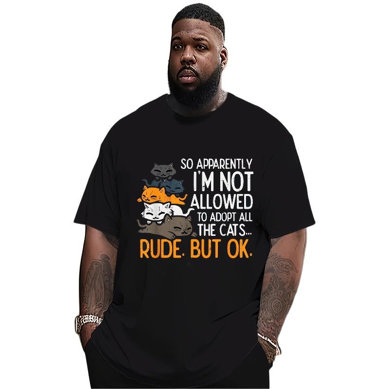 European sizes Men s Plus Size Oversized T-Shirt - Funny Cat Adoption Slogan & Color-Coded Cat Breeds Print 4XL чорний
European sizes Men s Plus Size Oversized T-Shirt - Funny Cat Adoption Slogan & Color-Coded Cat Breeds Print 4XL чорний