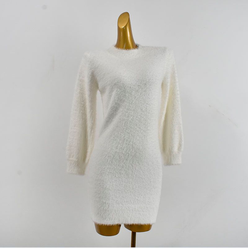 and Winter Thermal round-Neck Long Sleeves Soft Glutinous Comfortable High Elasticity Pure Color Knitting Mink-like Wool Mid Length Long Length Dress Beige XL flaw
and Winter Thermal round-Neck Long Sleeves Soft Glutinous Comfortable High Elasticity Pure Color Knitting Mink-like Wool Mid Length Long Length Dress Beige XL flaw