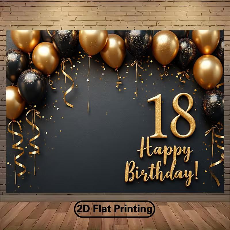 2D Elegant Black Gold Theme 18th Birthday Photography Background Cloth 47.2x31.5inch/120*80cm
2D Elegant Black Gold Theme 18th Birthday Photography Background Cloth 47.2x31.5inch/120*80cm