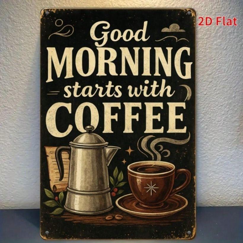 Metal Wall Art Vintage Coffee Sign Good Morning Kitchen Decor
Metal Wall Art Vintage Coffee Sign Good Morning Kitchen Decor