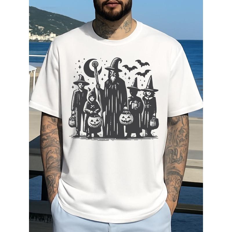 European sizes Men s Vintage Funny T-Shirt - Short Sleeve Round Neck Casual Shirt with Dancing Skeletons, Witches Hats & Nurse Cats Print 4XL білий
European sizes Men s Vintage Funny T-Shirt - Short Sleeve Round Neck Casual Shirt with Dancing Skeletons, Witches Hats & Nurse Cats Print 4XL білий