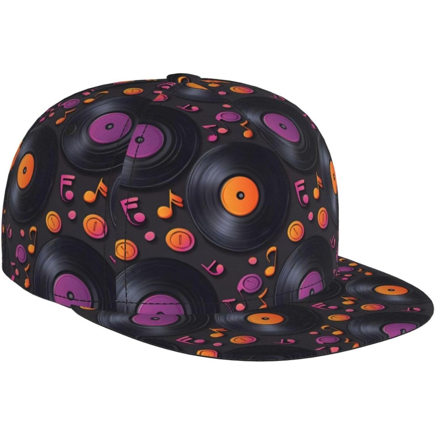 Music Record Print Snapback Hats for Men Women Adjustable Flat Bill Brim Hat for Men Baseball Cap Black One Size
Music Record Print Snapback Hats for Men Women Adjustable Flat Bill Brim Hat for Men Baseball Cap Black One Size