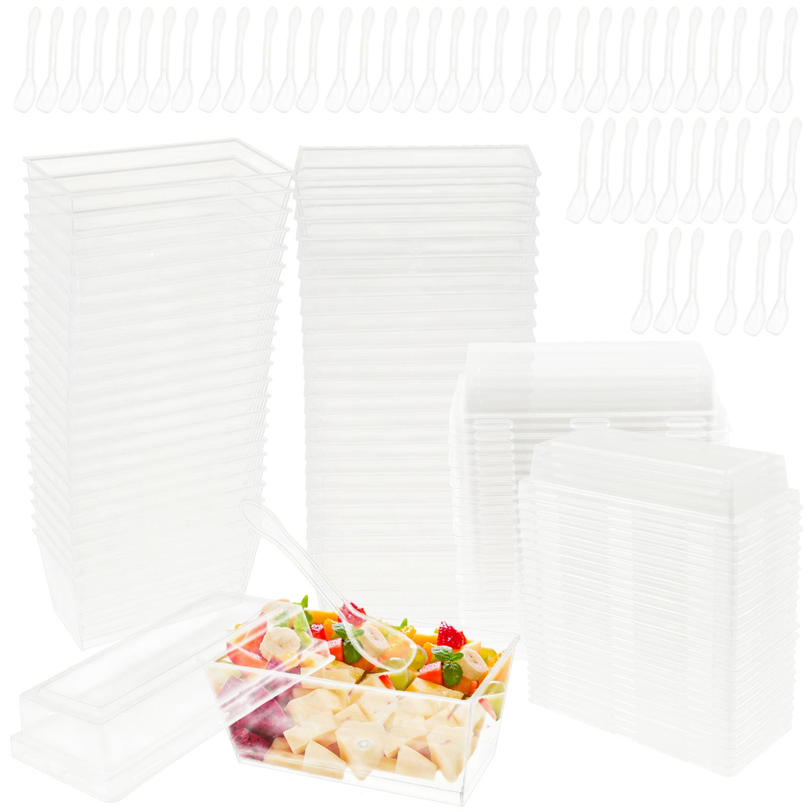 50Pcs Dessert Plastic Cup with Lids and Spoon Reusable Clear Square Tiramisu Cake Dessert Pudding Bowls Wedding Party Utensils
50Pcs Dessert Plastic Cup with Lids and Spoon Reusable Clear Square Tiramisu Cake Dessert Pudding Bowls Wedding Party Utensils