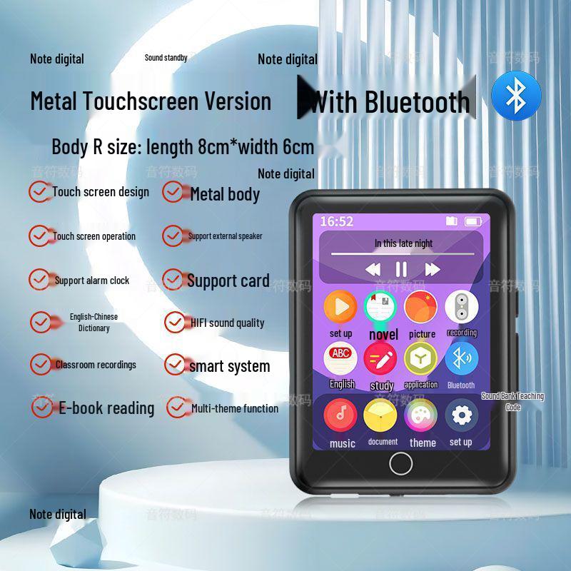 Сенсорный MP4-плеер с Bluetooth и словарем 128GB with Songs and Novels + Deluxe Set + Case
Сенсорный MP4-плеер с Bluetooth и словарем 128GB with Songs and Novels + Deluxe Set + Case
