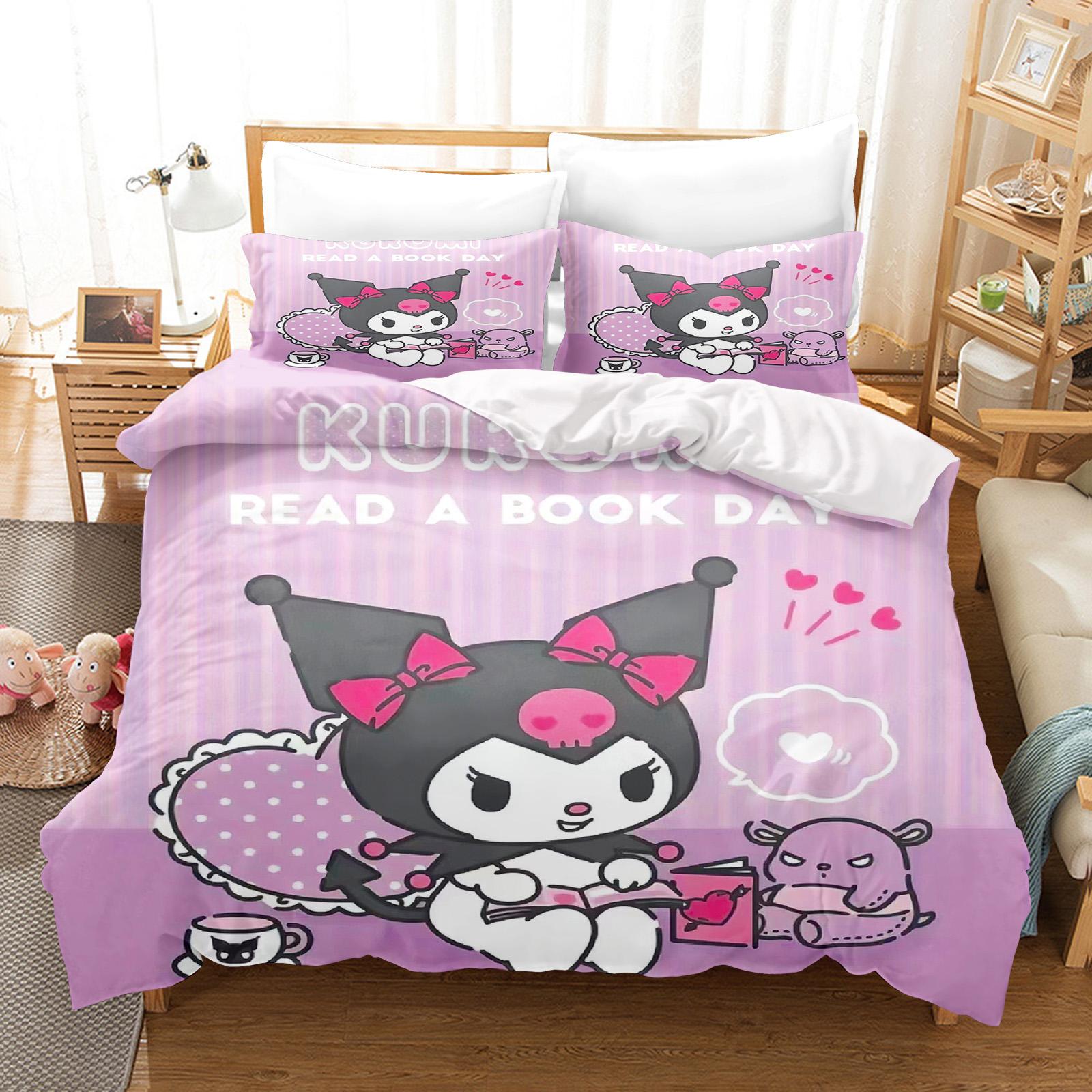 Kuromi Duvet Cover Set Bedding Comforter Sets King Size 3D Children S Bedding Set Cute Printed Cartoon Quilt Cover AU Single(140*210cm)3pcs
Kuromi Duvet Cover Set Bedding Comforter Sets King Size 3D Children S Bedding Set Cute Printed Cartoon Quilt Cover AU Single(140*210cm)3pcs