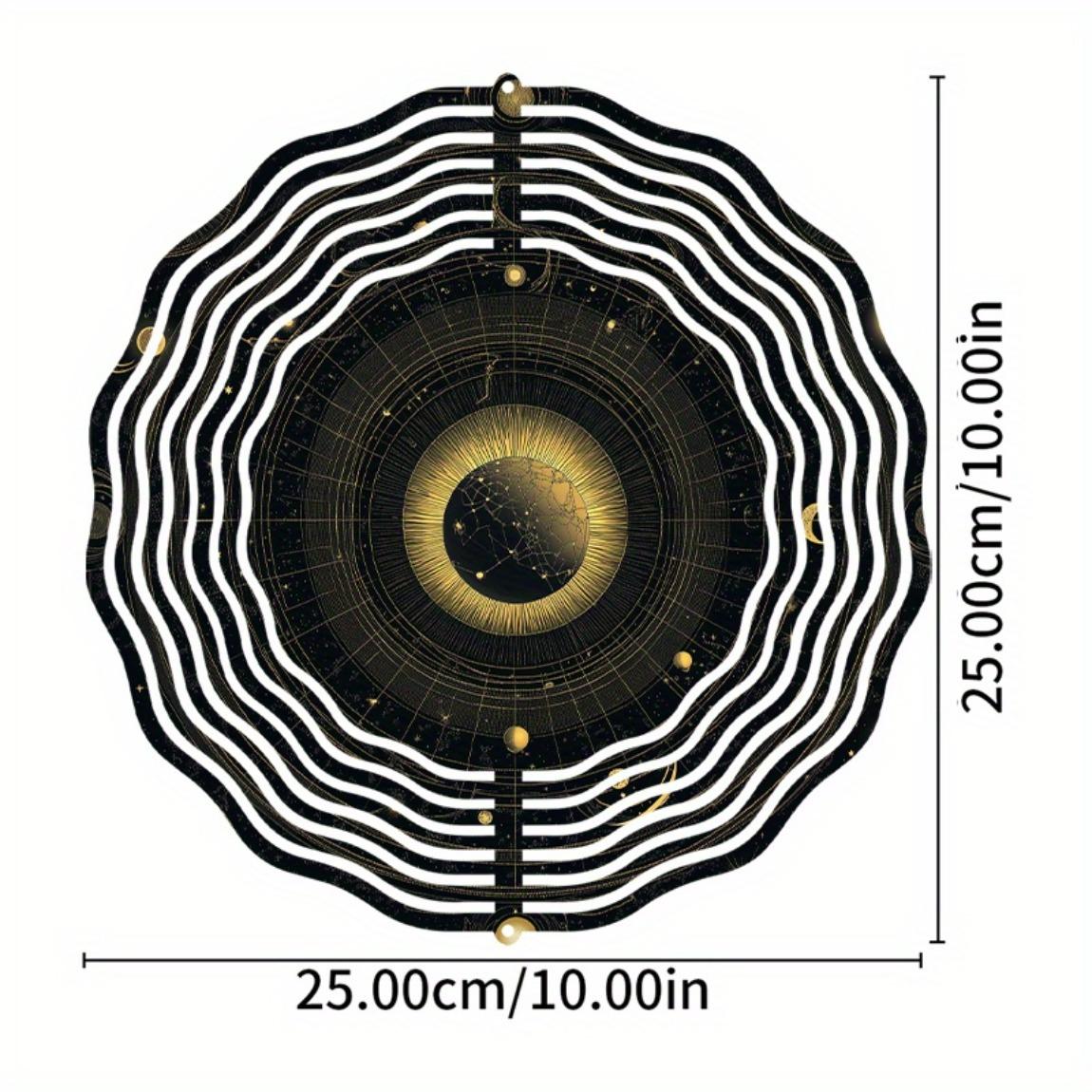 Металлический колокольчик с узором черных золотых звезд, уличный, для подвешивания в помещении, вращающийся, садовое искусство для патио, балкона, дома 01A
Металлический колокольчик с узором черных золотых звезд, уличный, для подвешивания в помещении, вращающийся, садовое искусство для патио, балкона, дома 01A