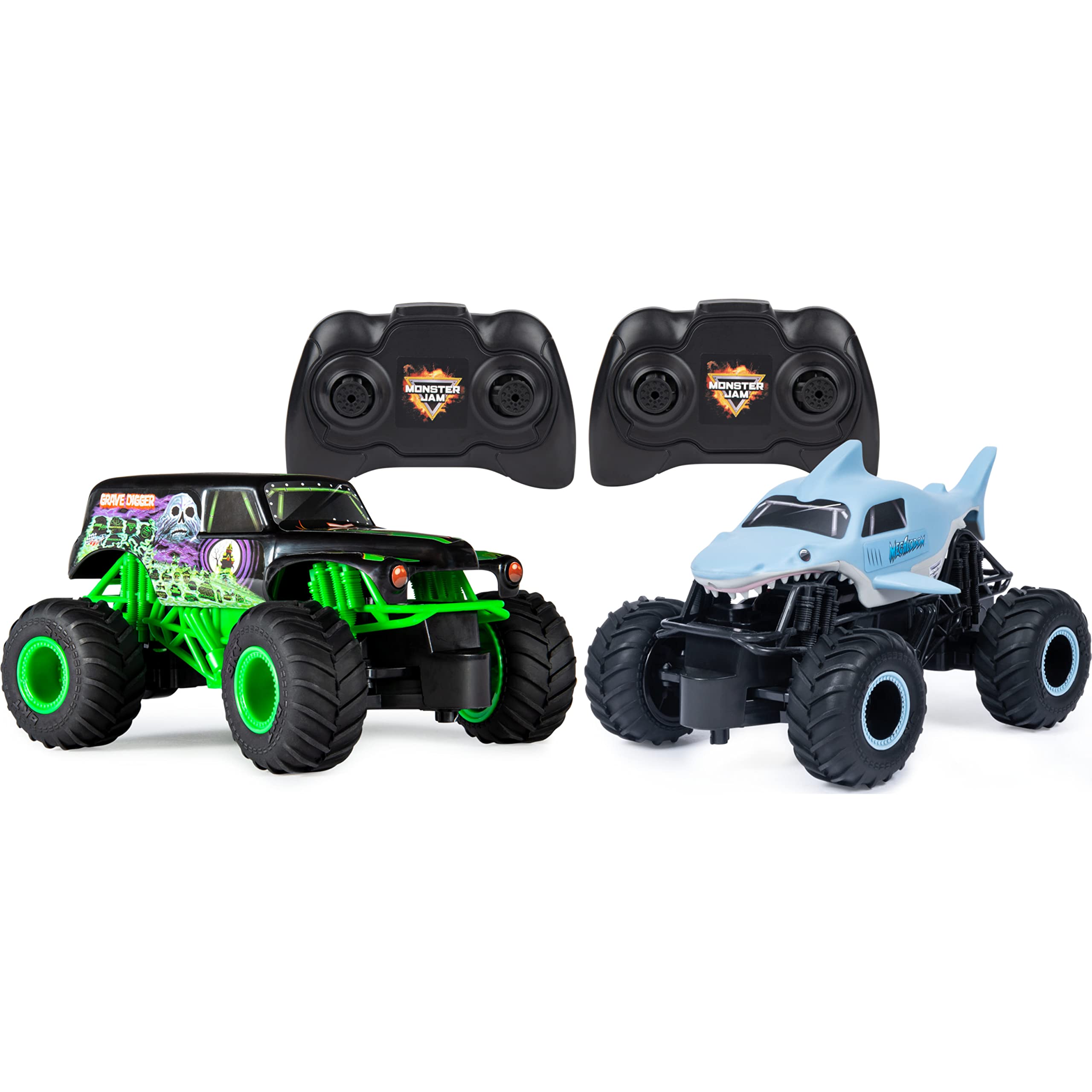 Monster Jam Official Grave Digger vs Megalodon Racing Rivals Remote Control Monster Truck Scale 2 Pack Ages - 124 2.4Ghz - 4+
Monster Jam Official Grave Digger vs Megalodon Racing Rivals Remote Control Monster Truck Scale 2 Pack Ages - 124 2.4Ghz - 4+