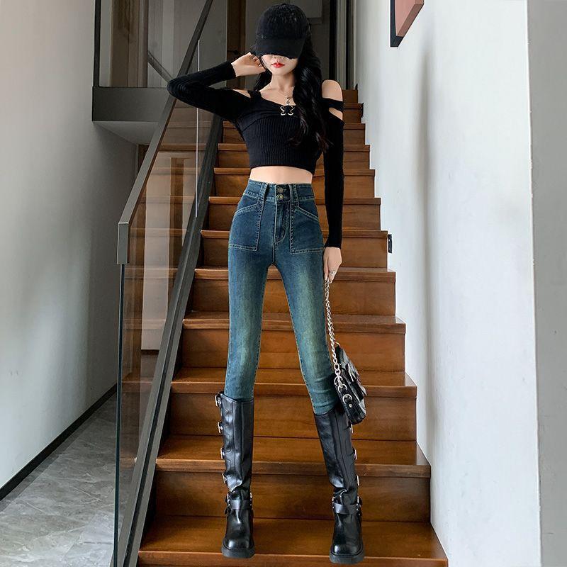 Korean New High-waist Slim Jeans for Women In Spring and Autumn Hot Small Pencil Pants Slim-fitting Pants XXL
Korean New High-waist Slim Jeans for Women In Spring and Autumn Hot Small Pencil Pants Slim-fitting Pants XXL