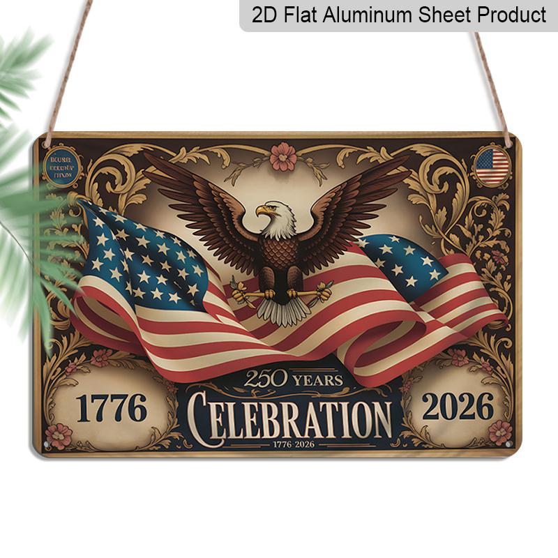 2D Flat, 1pc 250 Years Celebration Patriotic Plaque, 12 ×8 - Vintage Eagle & Flag Design Wall Sign, Red White & Blue - Aluminium Wall Hanging 20*30cm
2D Flat, 1pc 250 Years Celebration Patriotic Plaque, 12 ×8 - Vintage Eagle & Flag Design Wall Sign, Red White & Blue - Aluminium Wall Hanging 20*30cm