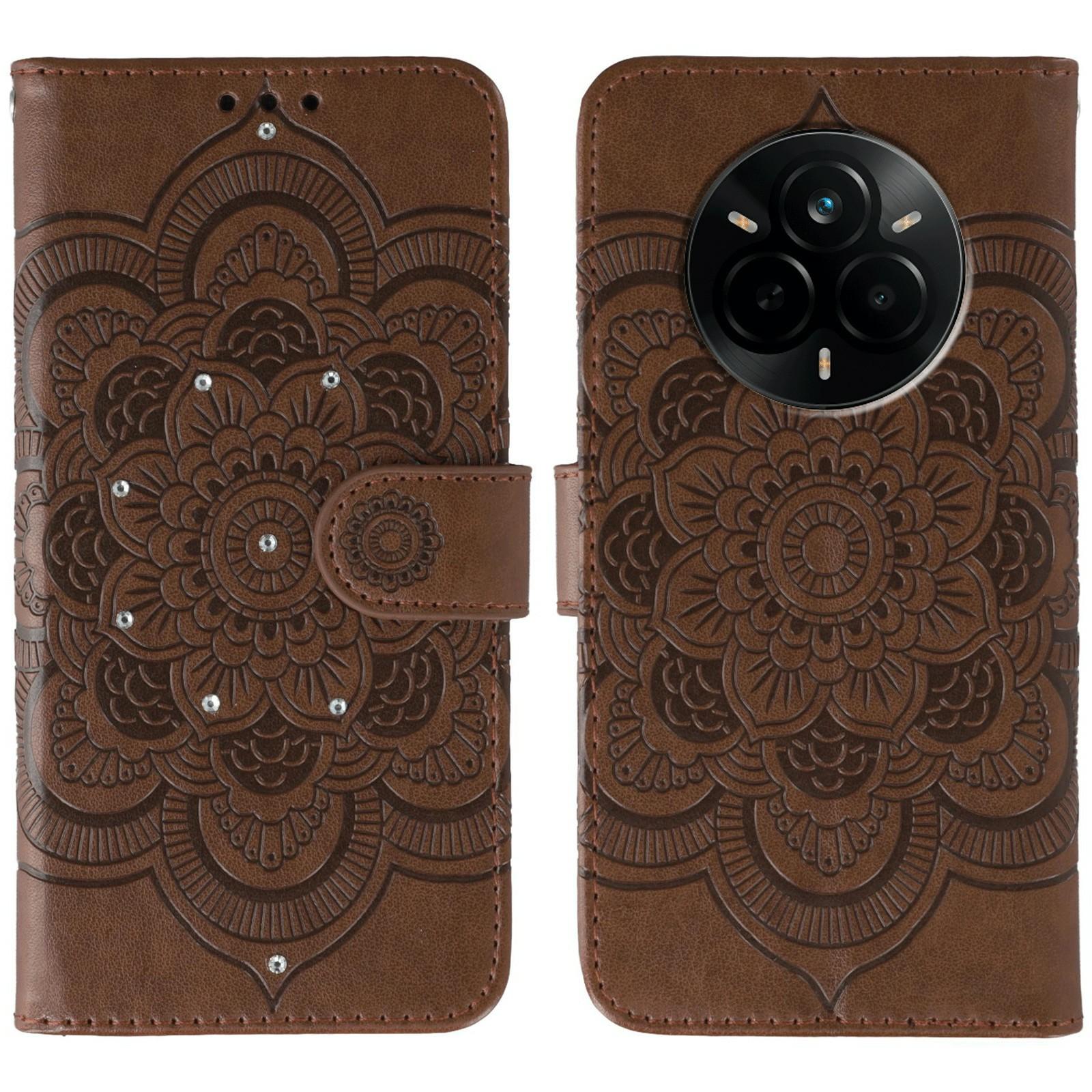 For Realme 14 Pro 5G Case Rhinestone Decor PU Leather Mandala Imprinted Design Phone Cover with Wrist Strap Brown
For Realme 14 Pro 5G Case Rhinestone Decor PU Leather Mandala Imprinted Design Phone Cover with Wrist Strap Brown