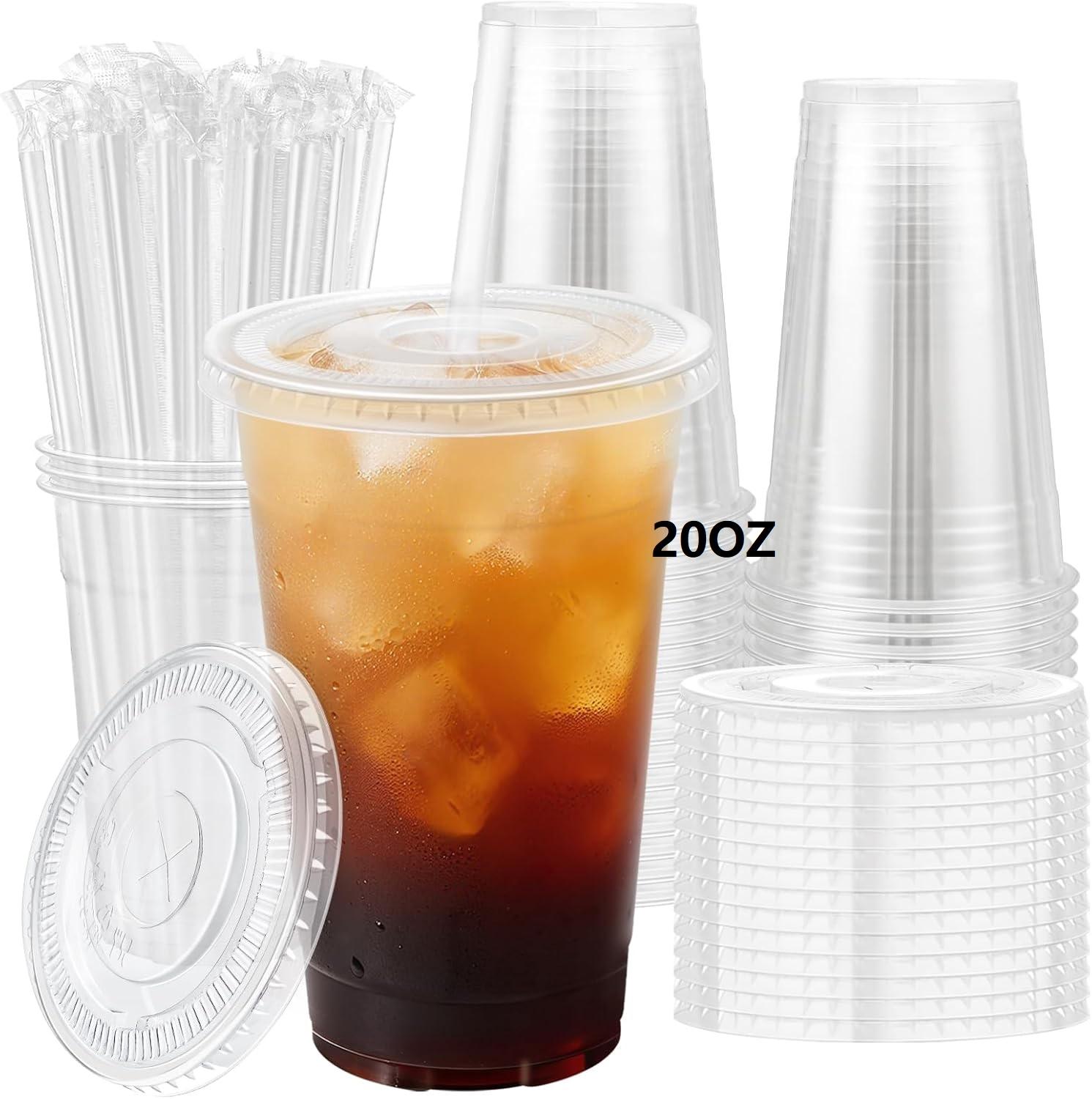 20 or 24oz Clear Plastic Cups with Lids and Straws Disposable Plastic Coffee Cups with Lids for Iced Coffee Cold Beverage Drinks 20pcs
20 or 24oz Clear Plastic Cups with Lids and Straws Disposable Plastic Coffee Cups with Lids for Iced Coffee Cold Beverage Drinks 20pcs