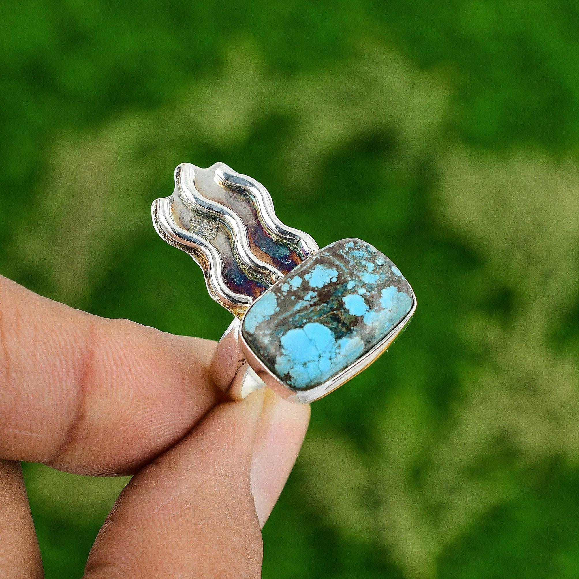 Подарок для нее Кольцо-заявление с натуральной тибетской бирюзой Размер 8 Серебро 925 пробы 8
Подарок для нее Кольцо-заявление с натуральной тибетской бирюзой Размер 8 Серебро 925 пробы 8