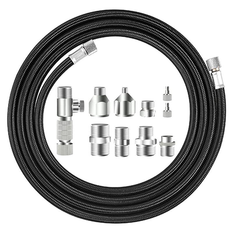 A34R Airbrush Adapter Set 10 Pieces With 1.8M Nylon Braided Hose And Quick Release Disconnect Couplers
A34R Airbrush Adapter Set 10 Pieces With 1.8M Nylon Braided Hose And Quick Release Disconnect Couplers