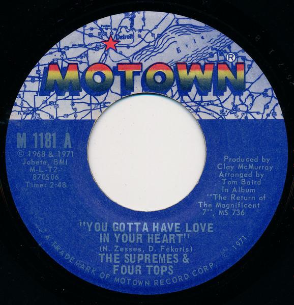 7inch Record SUPREMES & FOUR TOPS - You Gotta Have Love In Your Heart / M1181 Motown 1971 US Soul/Funk Used
7inch Record SUPREMES & FOUR TOPS - You Gotta Have Love In Your Heart / M1181 Motown 1971 US Soul/Funk Used