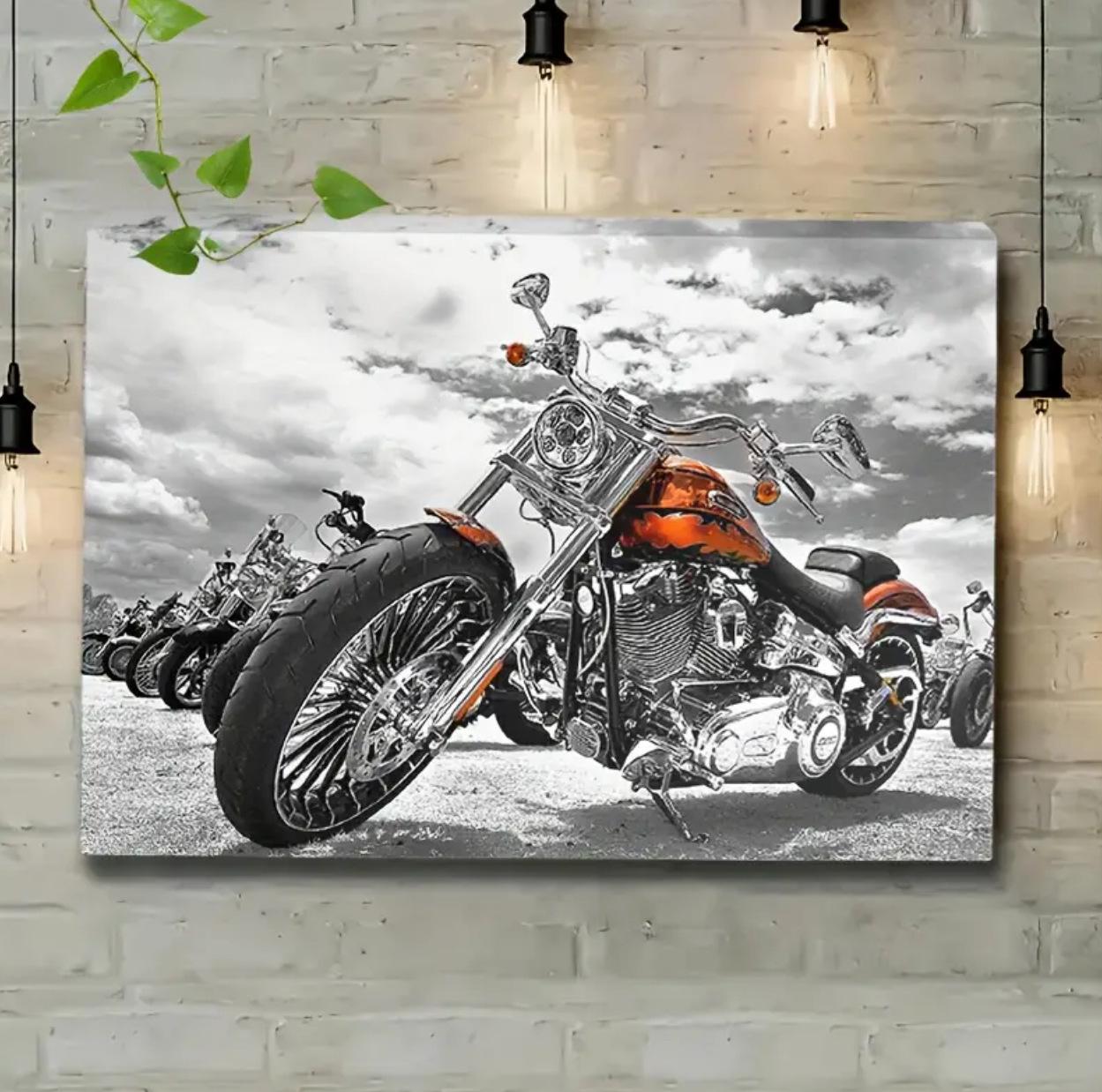 Retro American Motorcycle Canvas Painting with Pine Wood Frame for Home Bar Decoration 20x25
Retro American Motorcycle Canvas Painting with Pine Wood Frame for Home Bar Decoration 20x25
