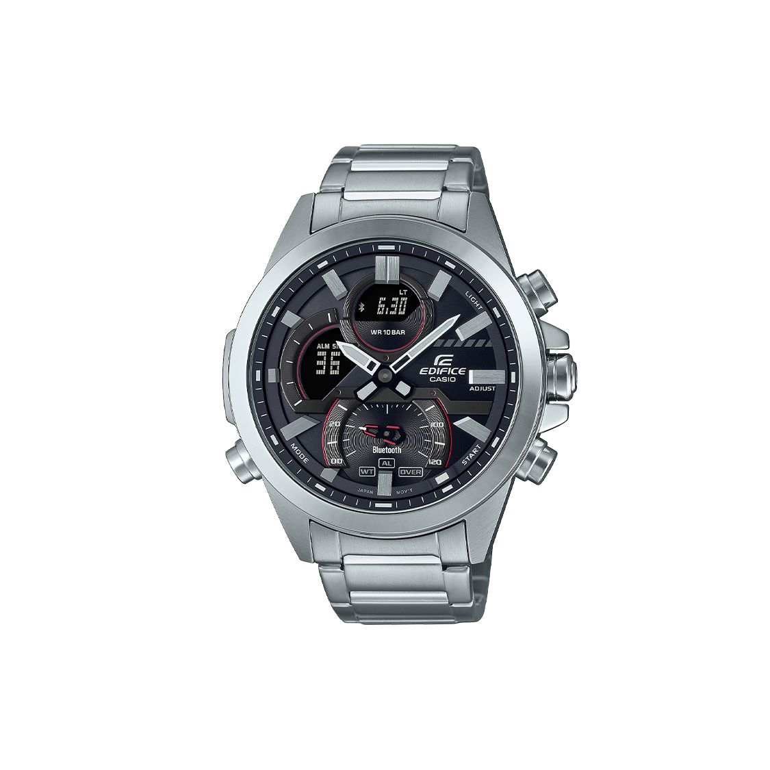 Casio Edifice Series 100 Meters Water Resistant Quartz Movement Stainless Steel Strap Watch Black Dial Men watches ECB-30D-1A Black Dial
Casio Edifice Series 100 Meters Water Resistant Quartz Movement Stainless Steel Strap Watch Black Dial Men watches ECB-30D-1A Black Dial