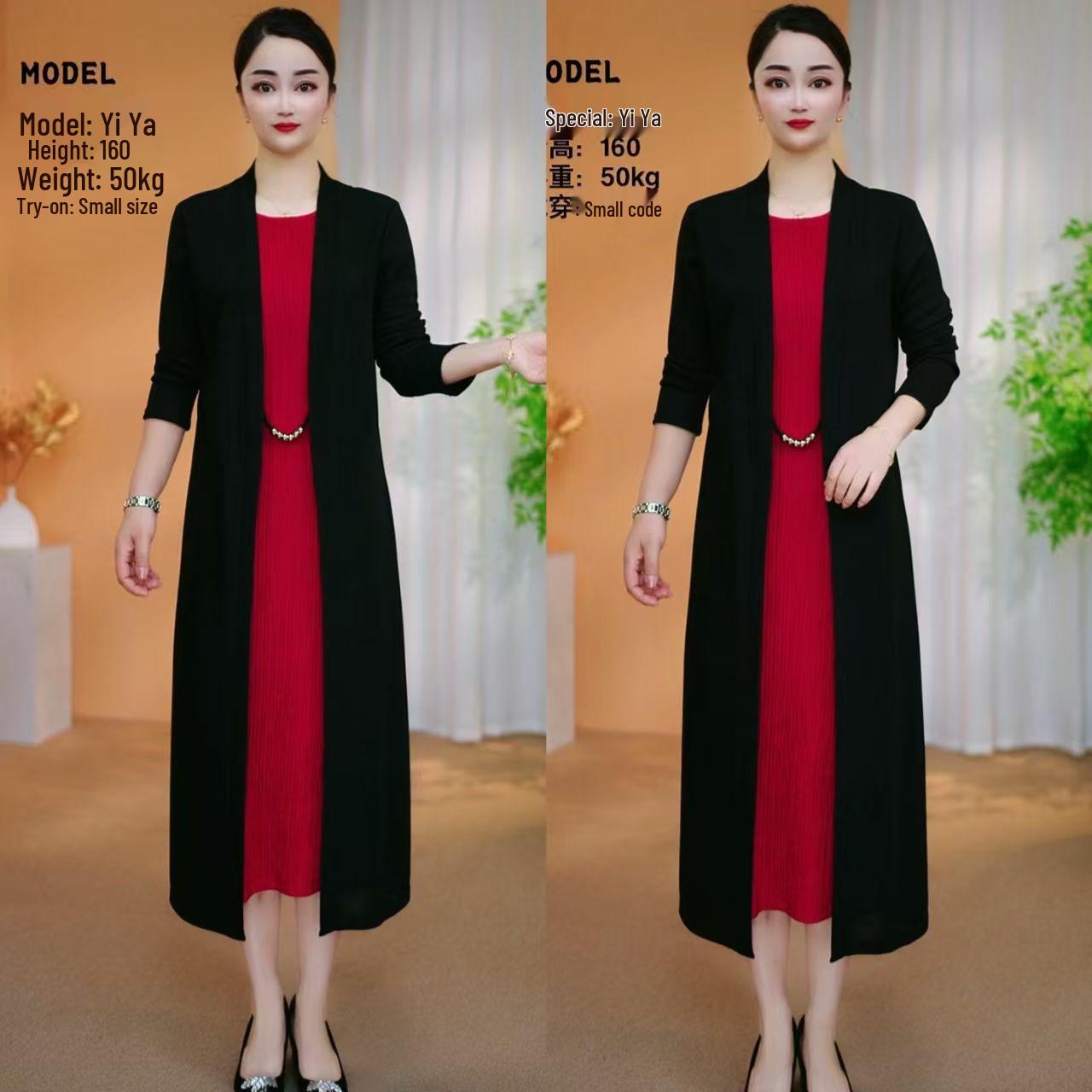 Mom s Elegant Two-Piece Faux Dress: Slimming, Tummy-Concealing Long-Sleeve for Spring & Autumn 2026 XL червоний
Mom s Elegant Two-Piece Faux Dress: Slimming, Tummy-Concealing Long-Sleeve for Spring & Autumn 2026 XL червоний
