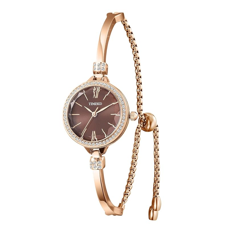 Time100 ladies watches polyhedral glass Japanese quartz bracelet type adjustable band 30M waterproof Women s watch (brown)
Time100 ladies watches polyhedral glass Japanese quartz bracelet type adjustable band 30M waterproof Women s watch (brown)