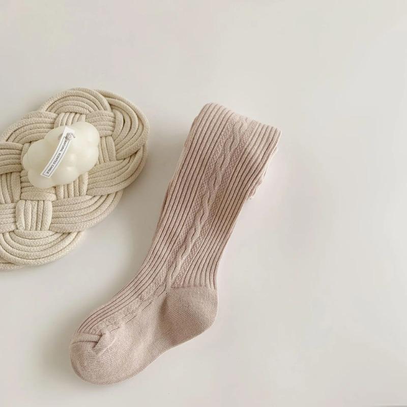 Детские колготки в полоску, зима-осень, эластичные детские колготки для девочек, вязаные однотонные детские штаны с высокой талией для детей 0-6 лет 4-6Years(XL)