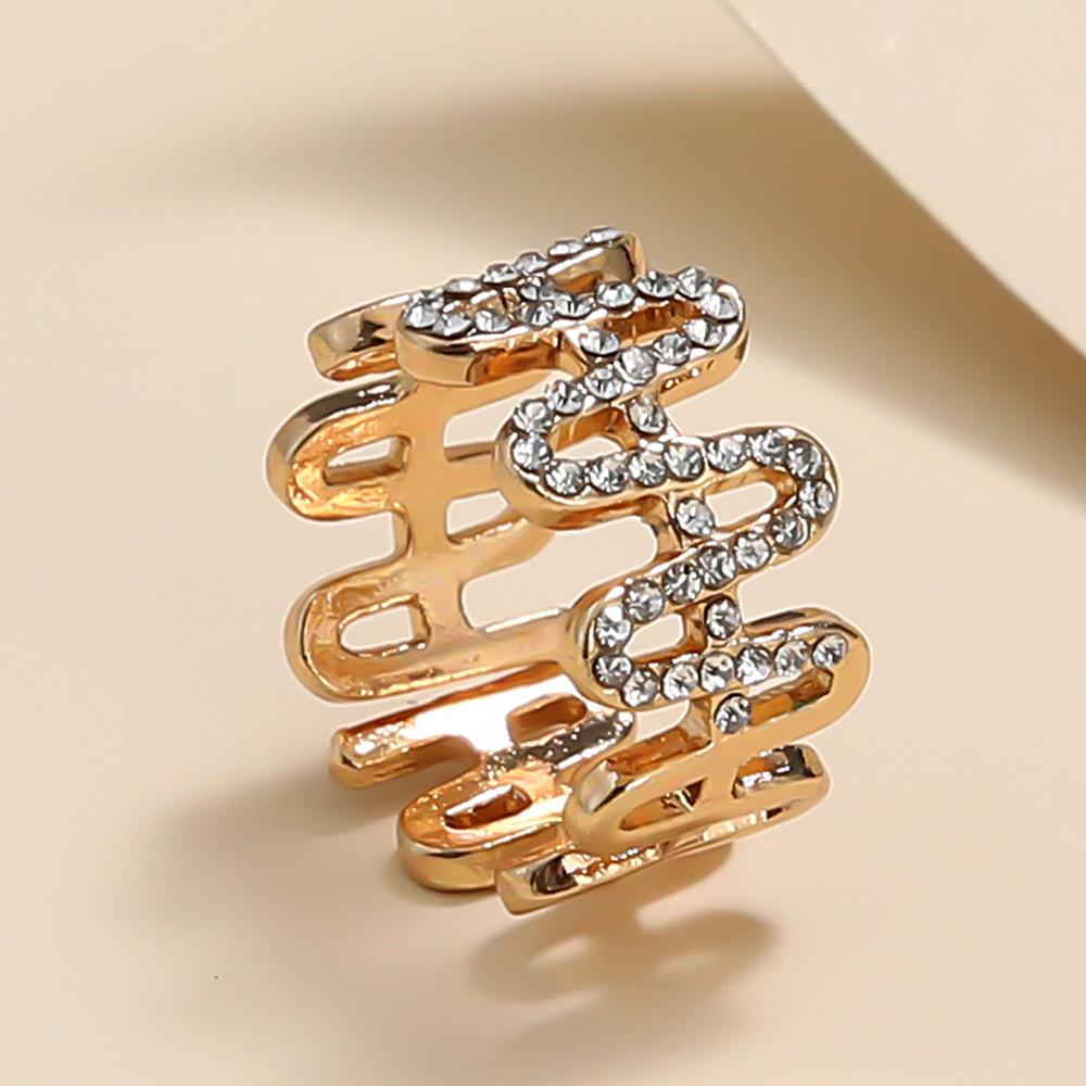 Personality Temperament Full Diamond Wave Opening Adjustable Tail Ring Jewelry
Personality Temperament Full Diamond Wave Opening Adjustable Tail Ring Jewelry