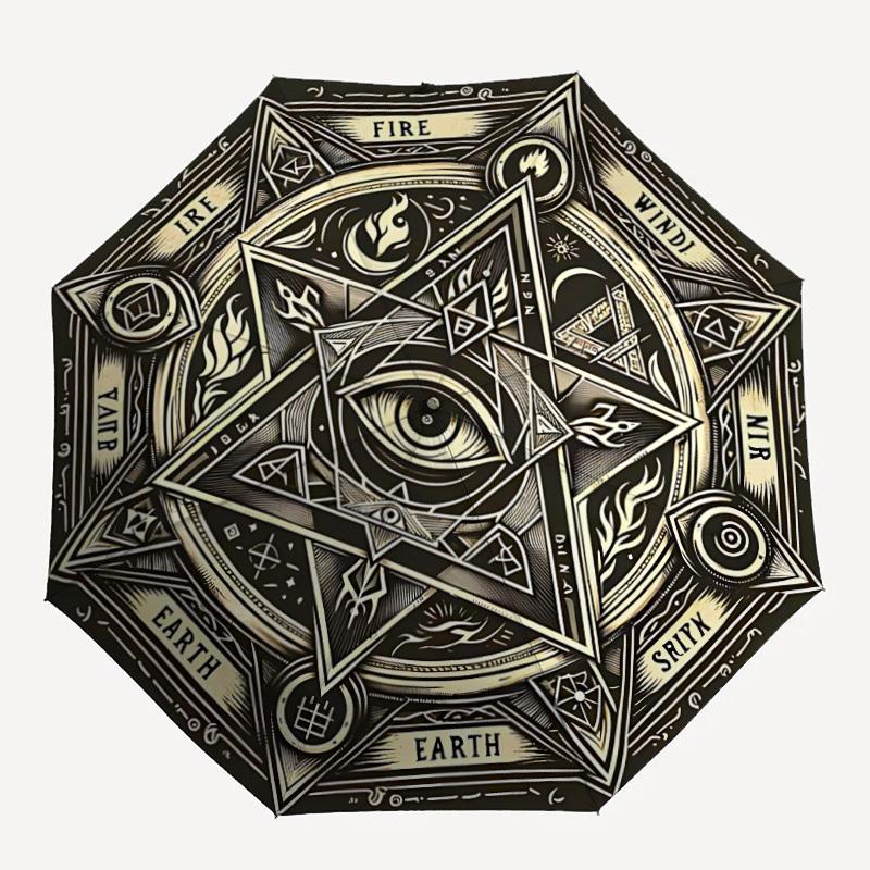 1pc Mystic Symbols Automatic Folding Umbrella Compact Lightweight Travel Umbrella with 8-Rib Sturdy Frame, Windproof & Self029
1pc Mystic Symbols Automatic Folding Umbrella Compact Lightweight Travel Umbrella with 8-Rib Sturdy Frame, Windproof & Self029