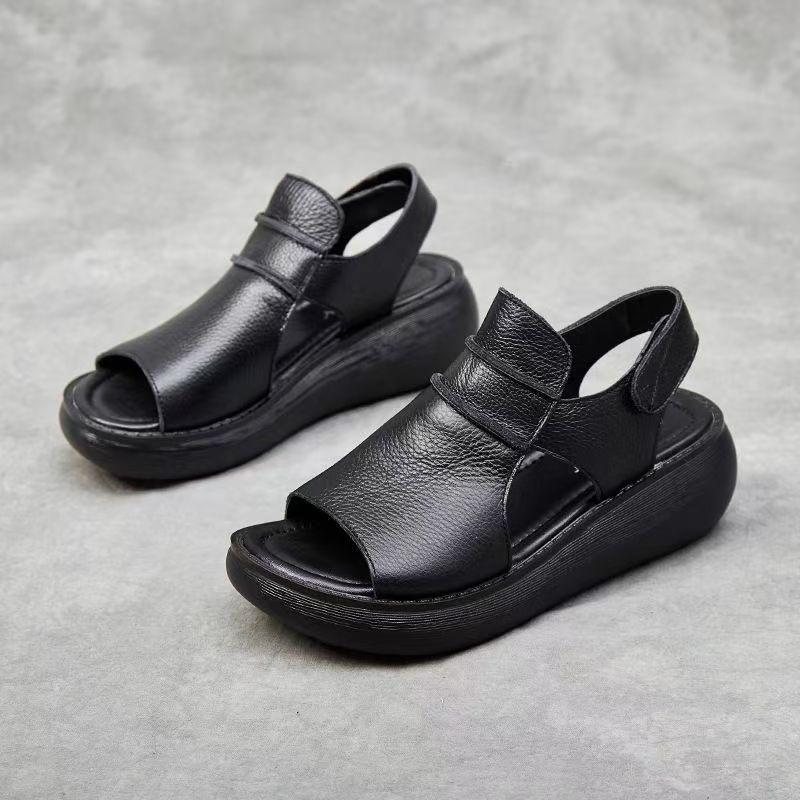 Women s Leather Thick Sole Peep Toe Sandals Summer New Lightweight Non Slip Breathable Wedges Slip On Sandals Beach Sandals 34 чорний
Women s Leather Thick Sole Peep Toe Sandals Summer New Lightweight Non Slip Breathable Wedges Slip On Sandals Beach Sandals 34 чорний