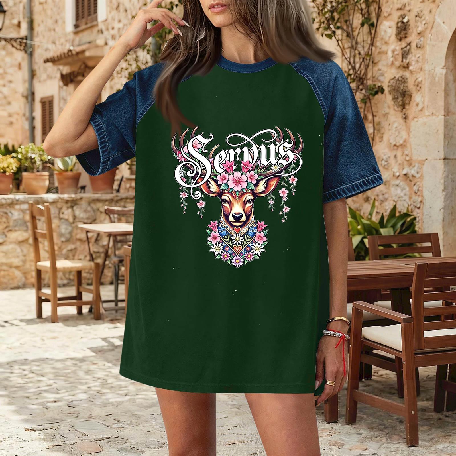 Casual Women Denim Patchwork Oktoberfest Graphic T Shirt Short Sleeve Comfortable Loose Fit Tee Top for Daily Wear XXL
Casual Women Denim Patchwork Oktoberfest Graphic T Shirt Short Sleeve Comfortable Loose Fit Tee Top for Daily Wear XXL