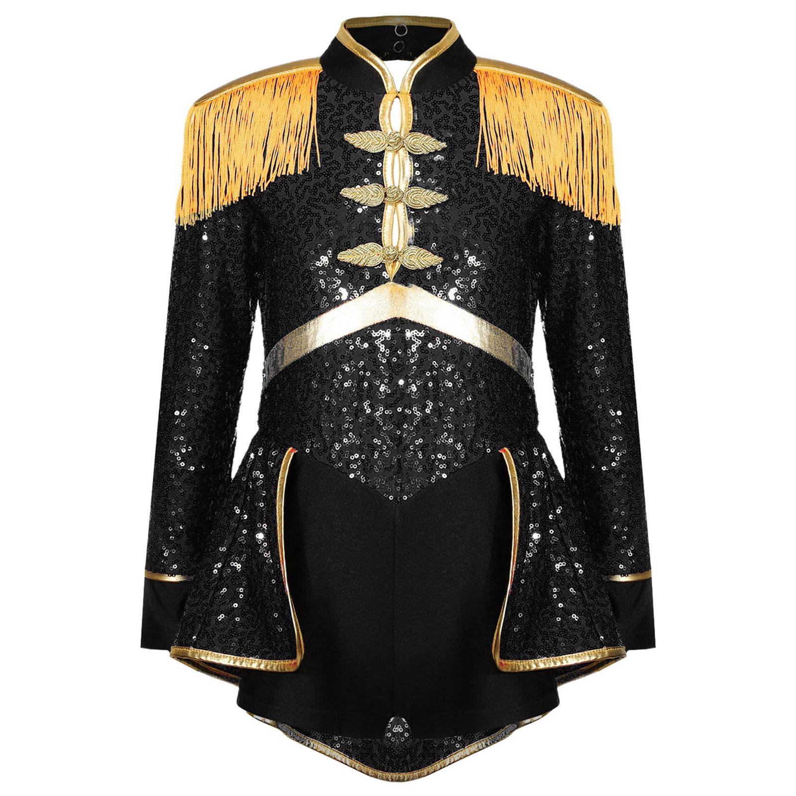 Girls Ringmaster Circus Magician Costume Long Sleeve Fringe Epaulet Sequins Bodysuit Carnival Theme Party Outfit 5-6 Years
Girls Ringmaster Circus Magician Costume Long Sleeve Fringe Epaulet Sequins Bodysuit Carnival Theme Party Outfit 5-6 Years